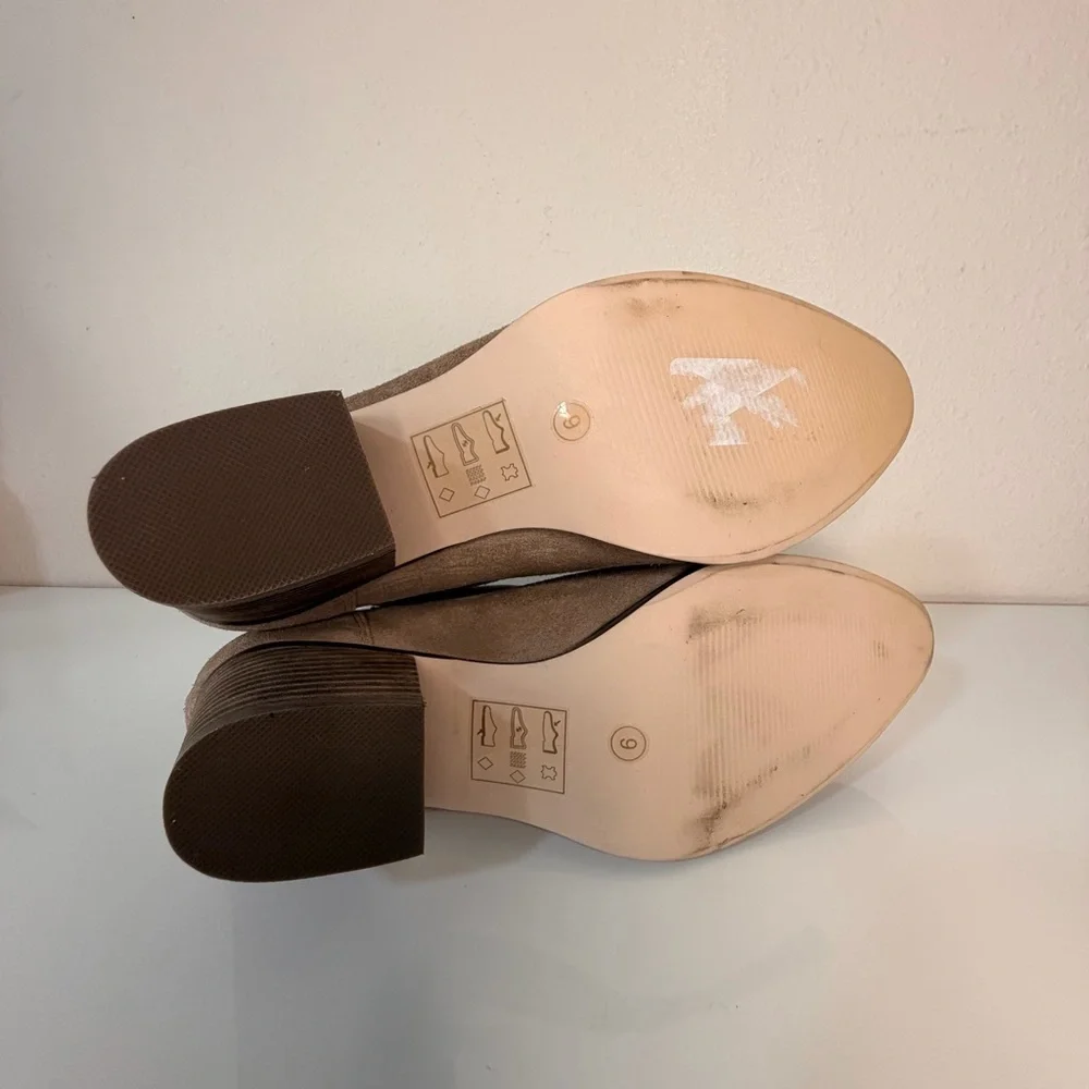 Sole Society Taupe Suede Cutout Ankle Booties